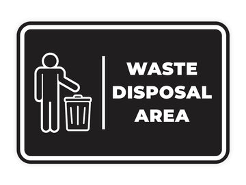 Signs ByLITA Classic Framed Waste Disposal Area Door or Wall Sign Easy Installation | Health And Safety | Building And Hospitality Signs